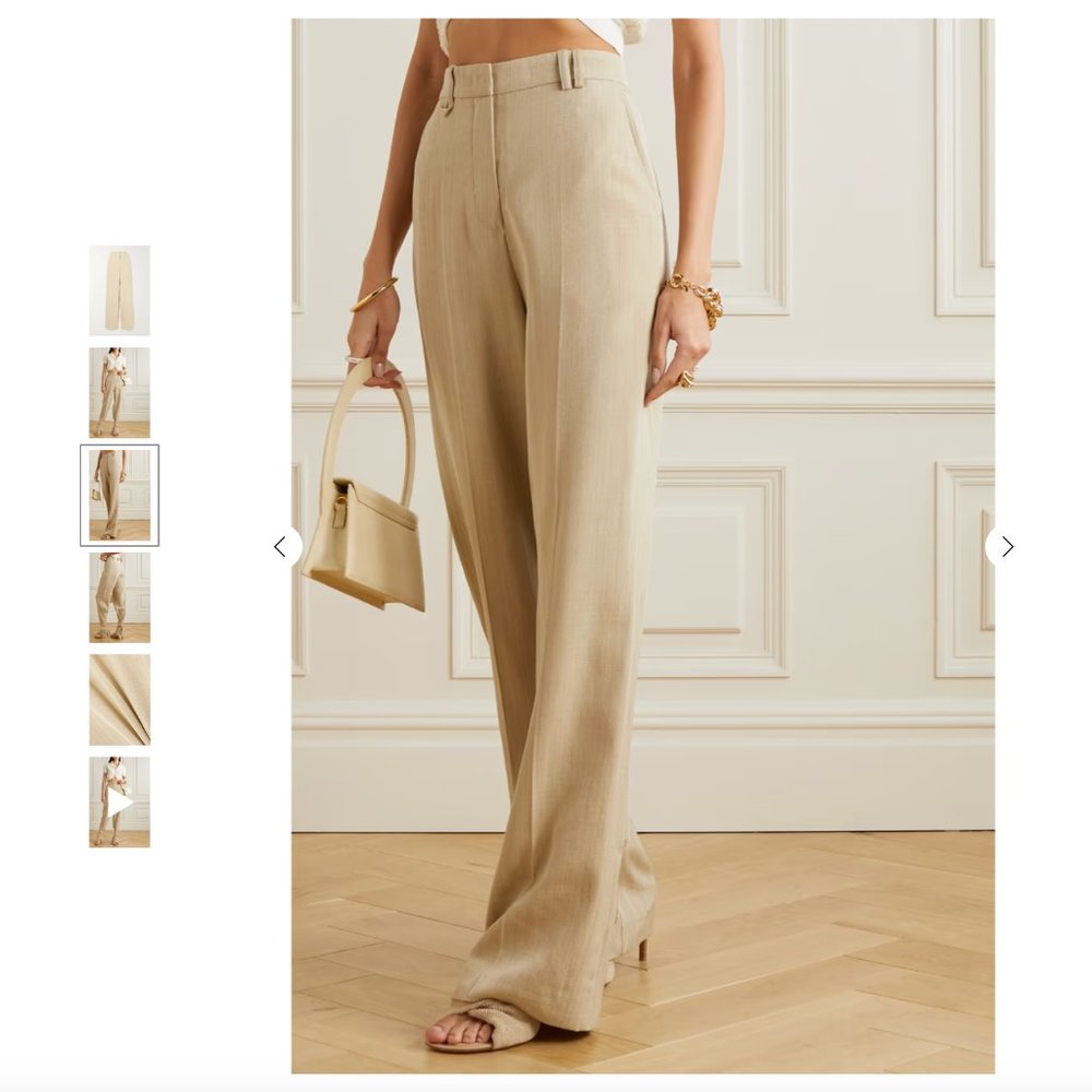 Jacquemus Le Pantalon Astouin Silk Linen blend High Rise pants FR 34 NWOT